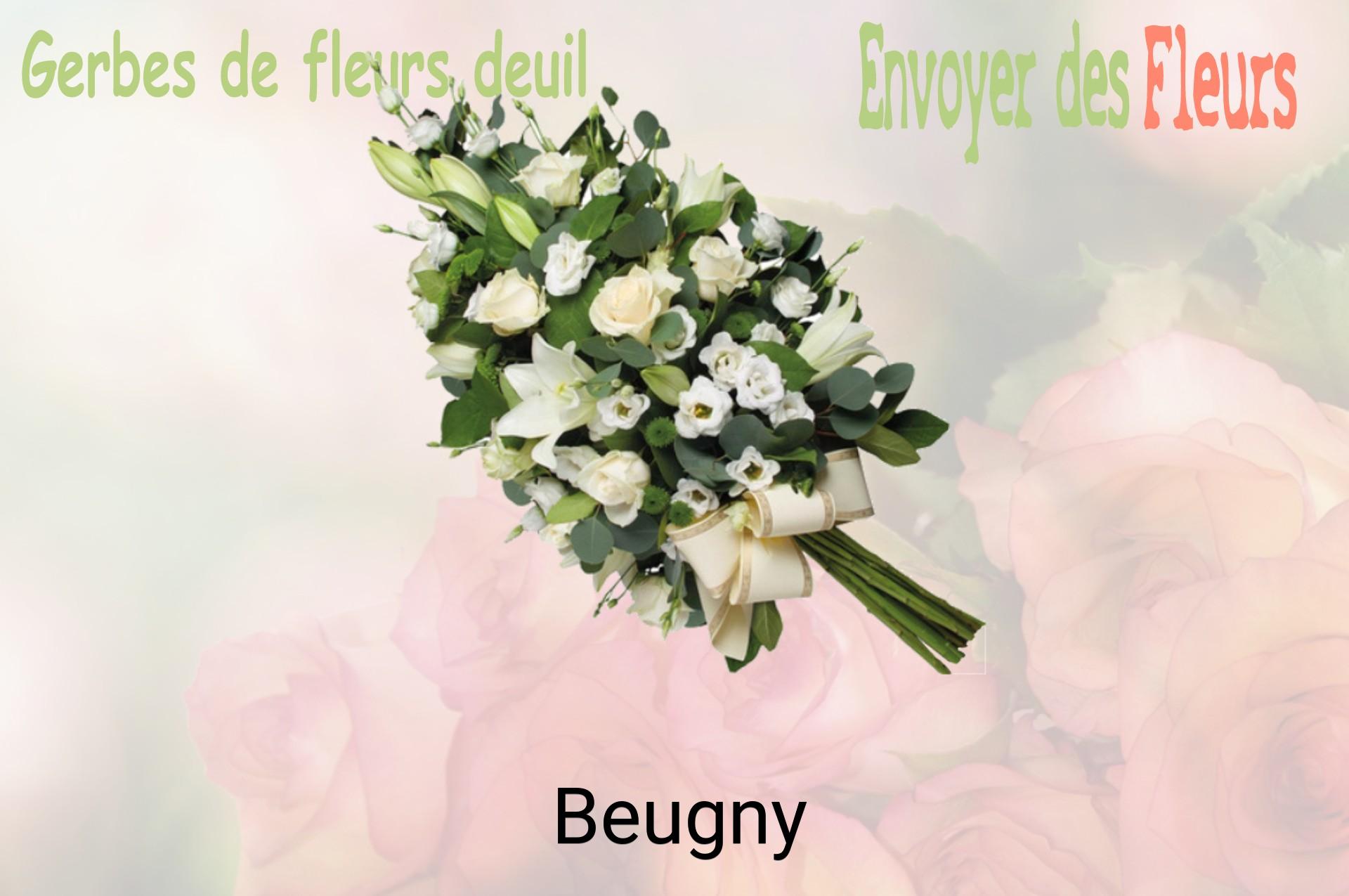 Gerbe de fleurs de deuil livrée à Beugny